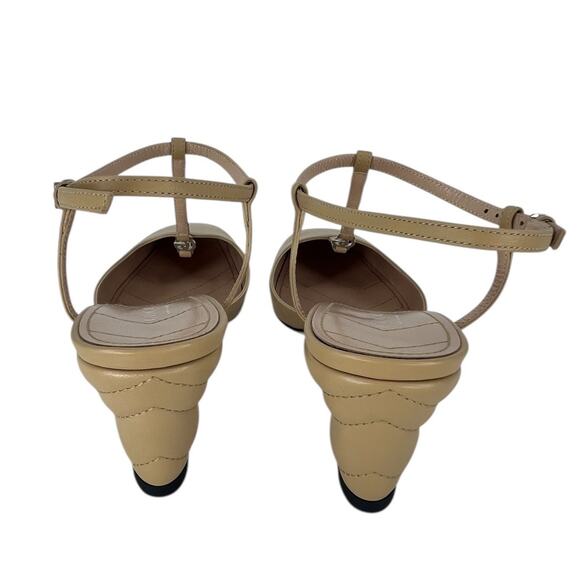 Gucci Nappa Leather T-Strap Marmont Double G Sand Slingback 37 - Picture 12 of 16